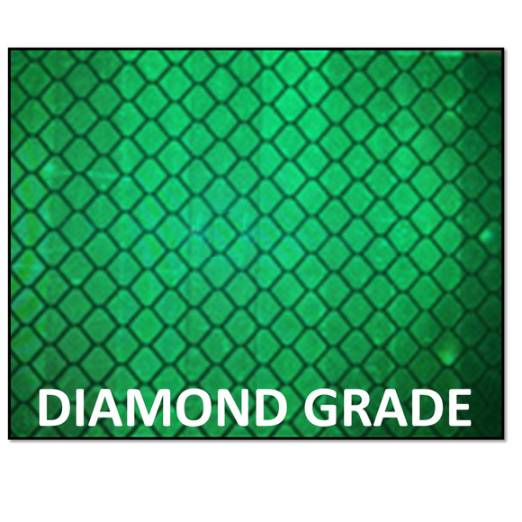 GREEN Reflective Diamond Grade Safety Tape Sticker Adhesive Caution Tape 4" x 9" - Picture 6 of 10